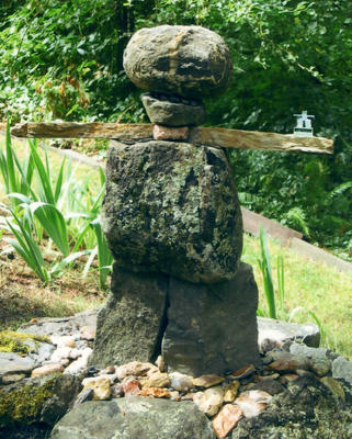 A stone Inuksuk (aka: Eskimo scarecrow)