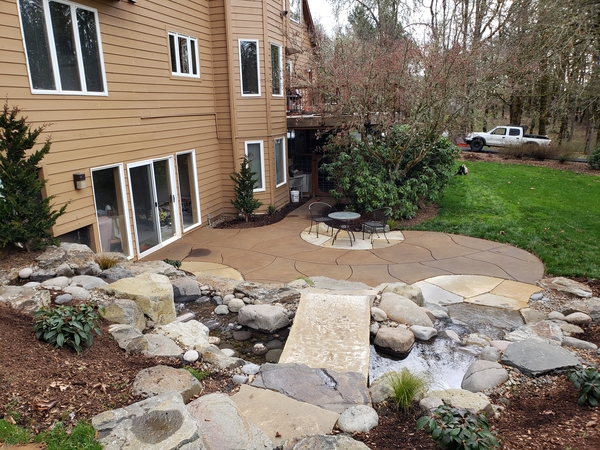 Image Patio and Water Feature by HamHopson Landscape